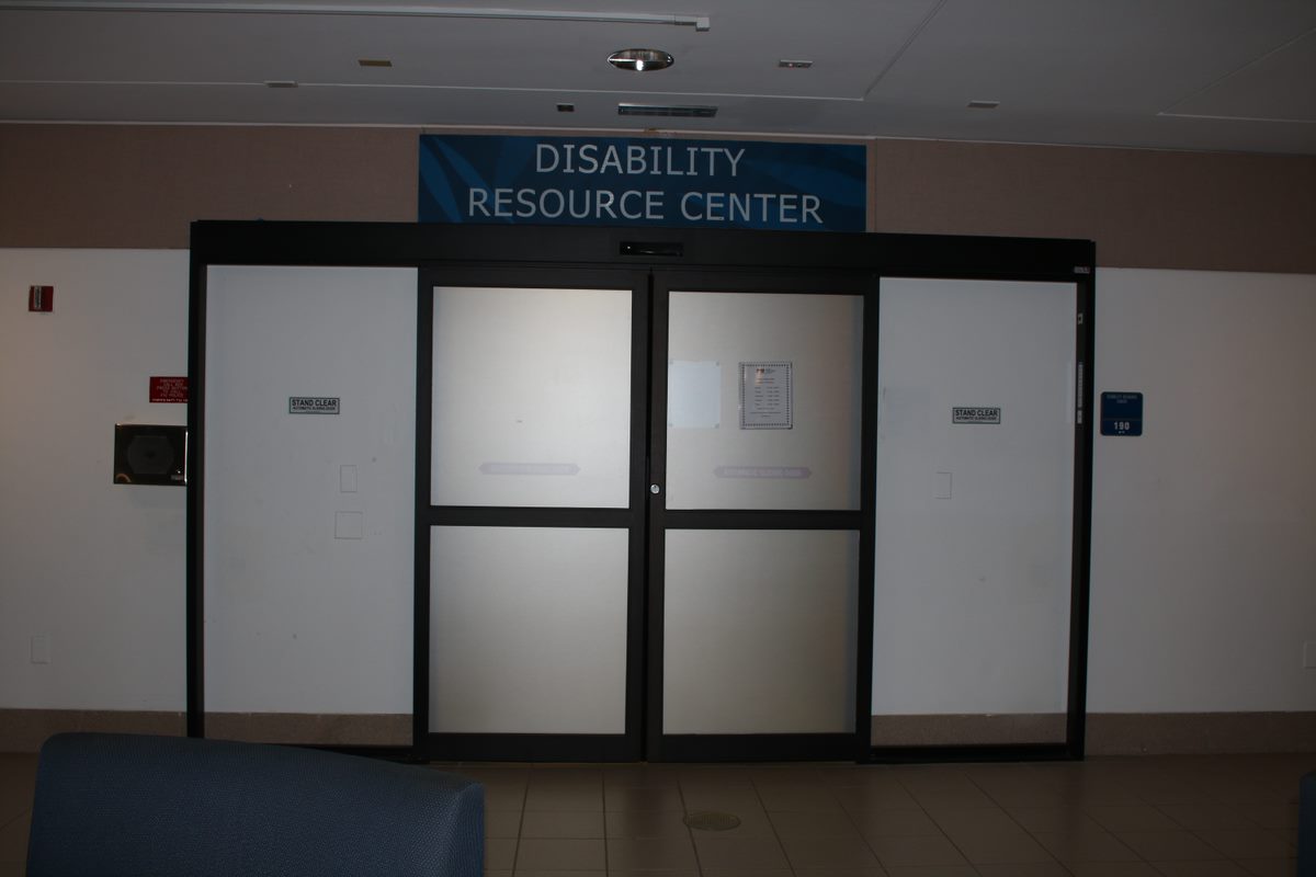 The entrance to the Disability Resource Center at MMC