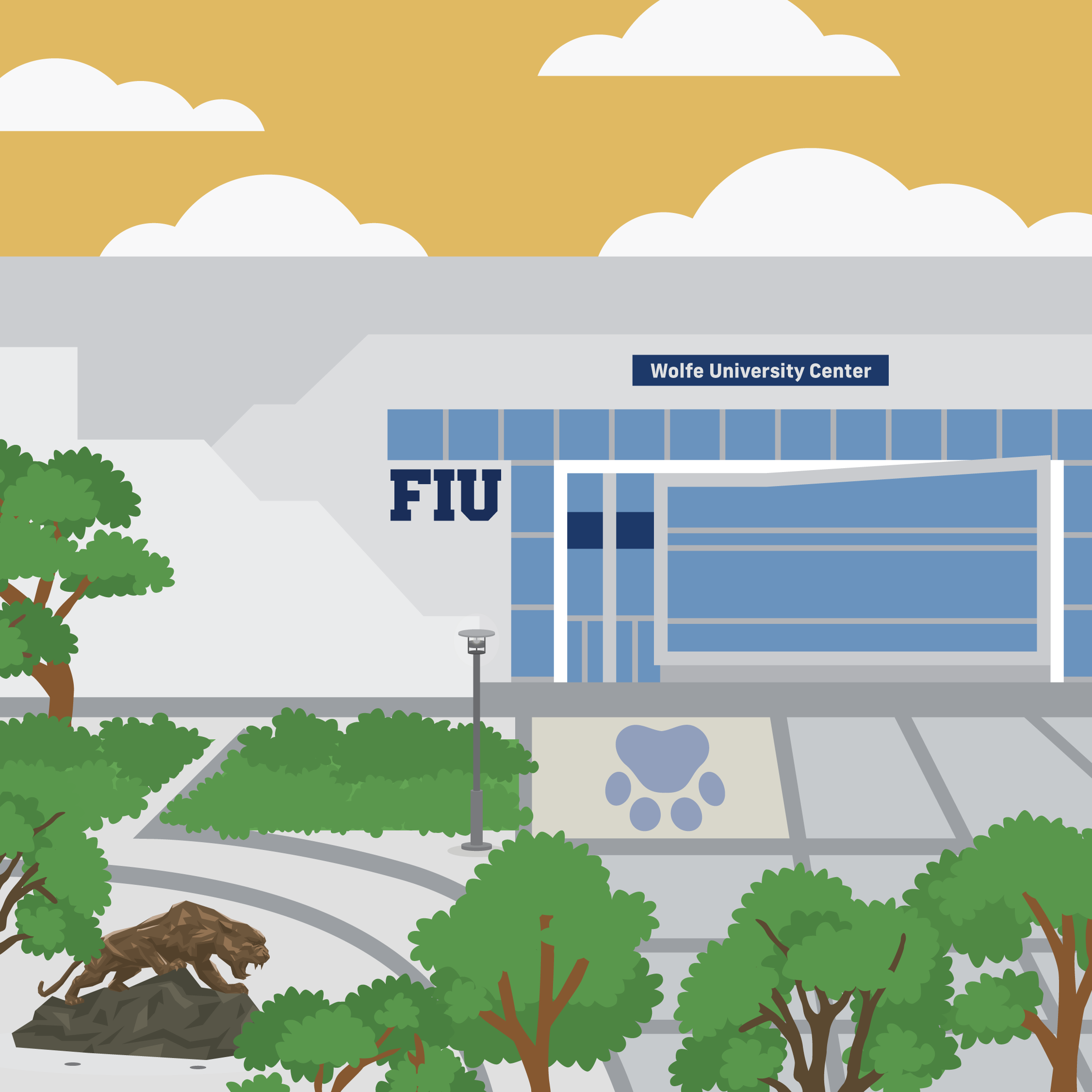 Wolfe University Center building illustration